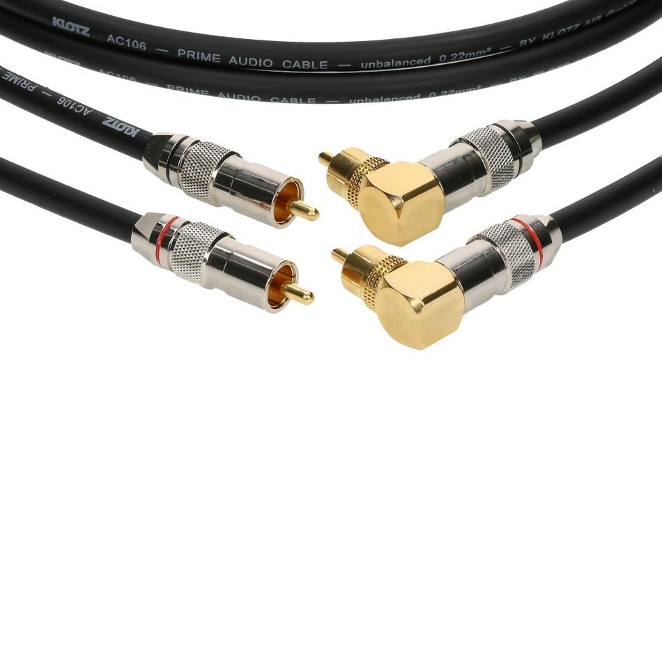 Klotz ALPA003 RCA recht 2p - RCA haaks 2p kabel 30cm (set van 2)