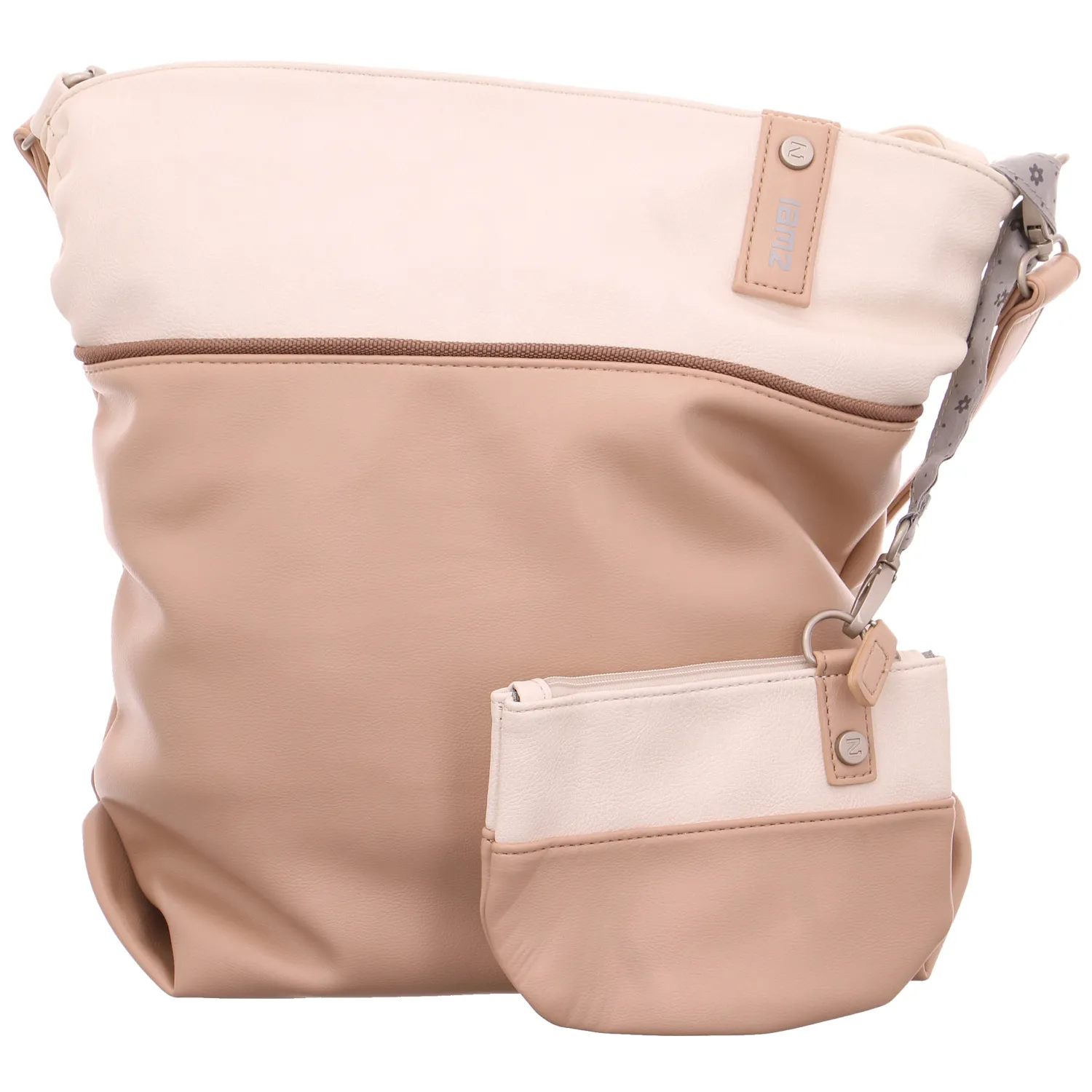 ZWEI Umhängetasche Beige Lederimitat