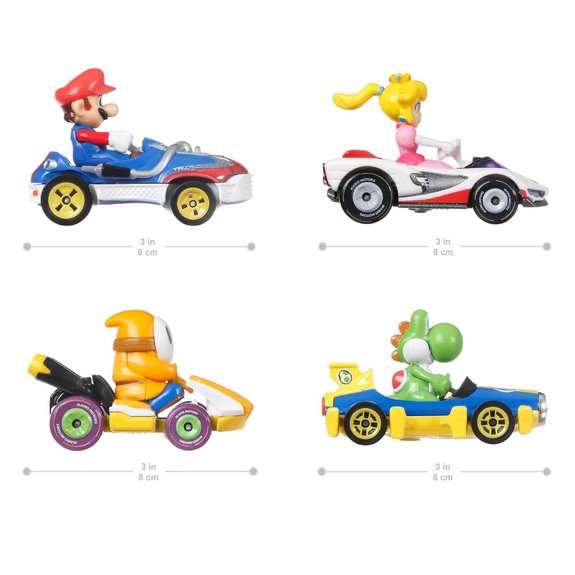 Hot Wheels - Coffret de 4 véhicules Mario Kart