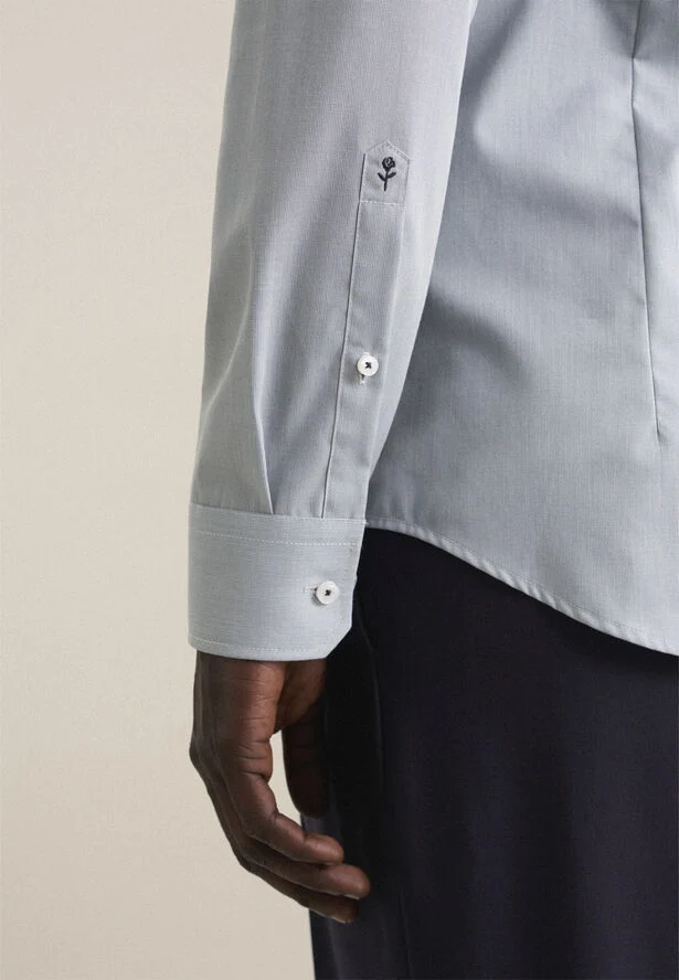 Seidensticker Business Shirt Slim Long sleeve Kent-Collar Structure Green