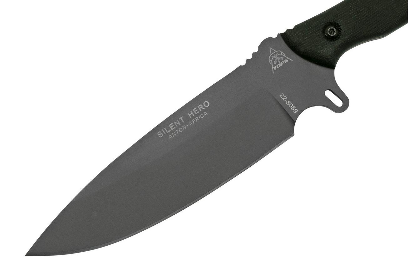 TOPS Knives Silent Hero 3, HERO-03-SH survivalmes, Anton Du Plessis design
