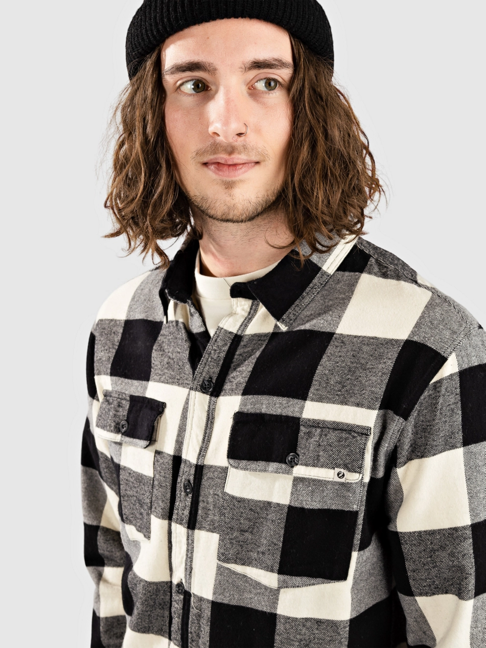 Dravus Travis Shirt black/white asparagus