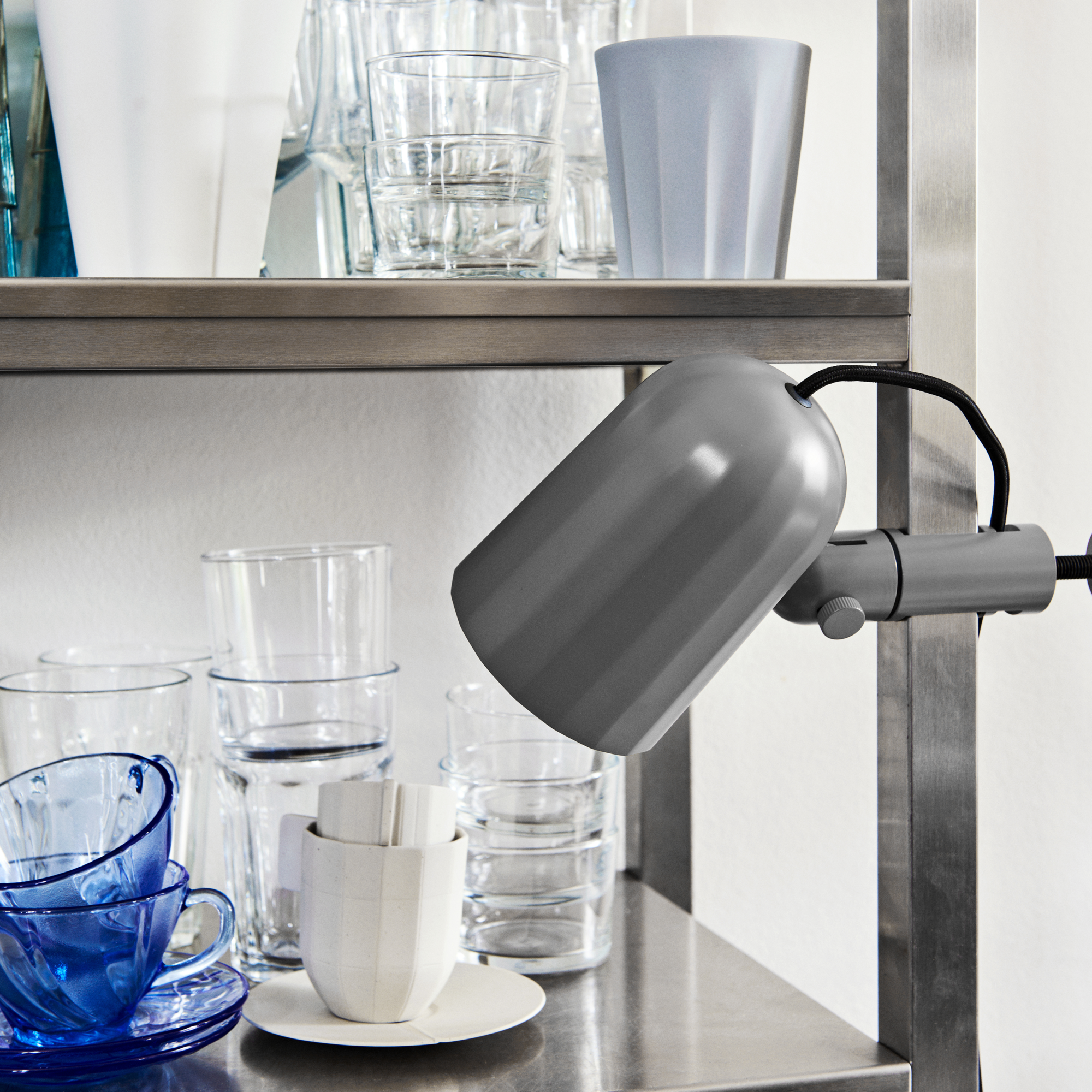 Klemlamp Noc dark grey