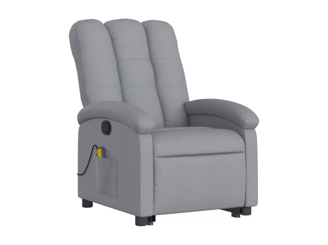 Fauteuil massant inclinable Gris clair Tissu