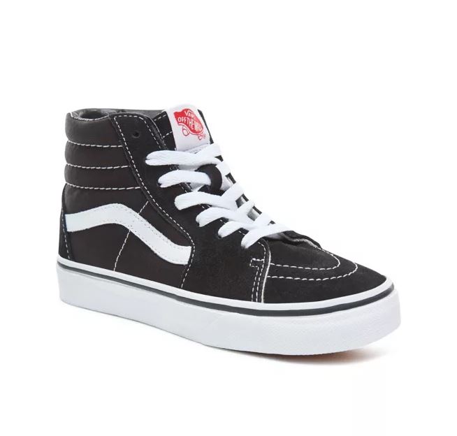 Vans Sk8 Hi Kids Black True White 12.5 US