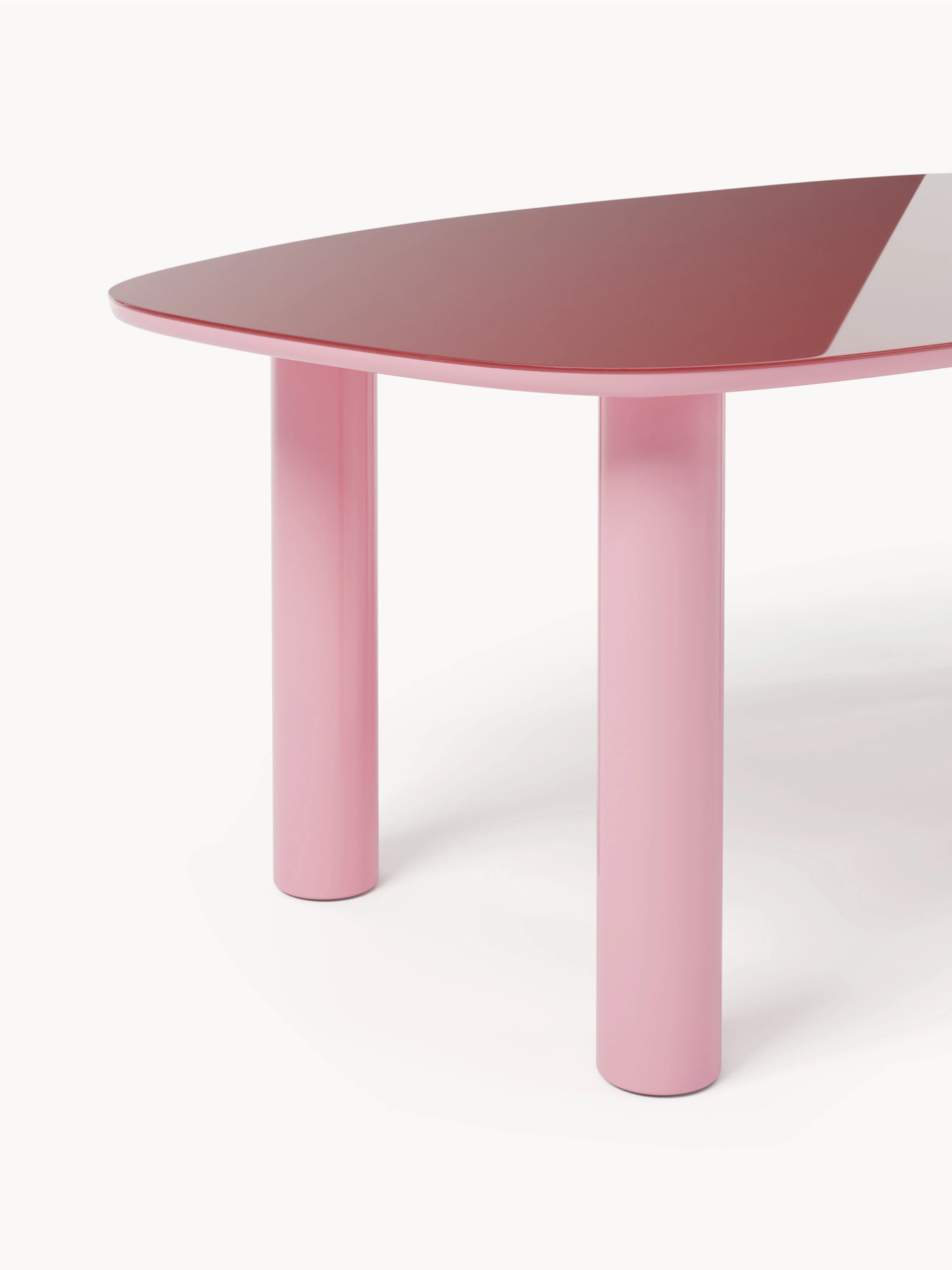Organische eettafel Beni met glazen tafelblad 1