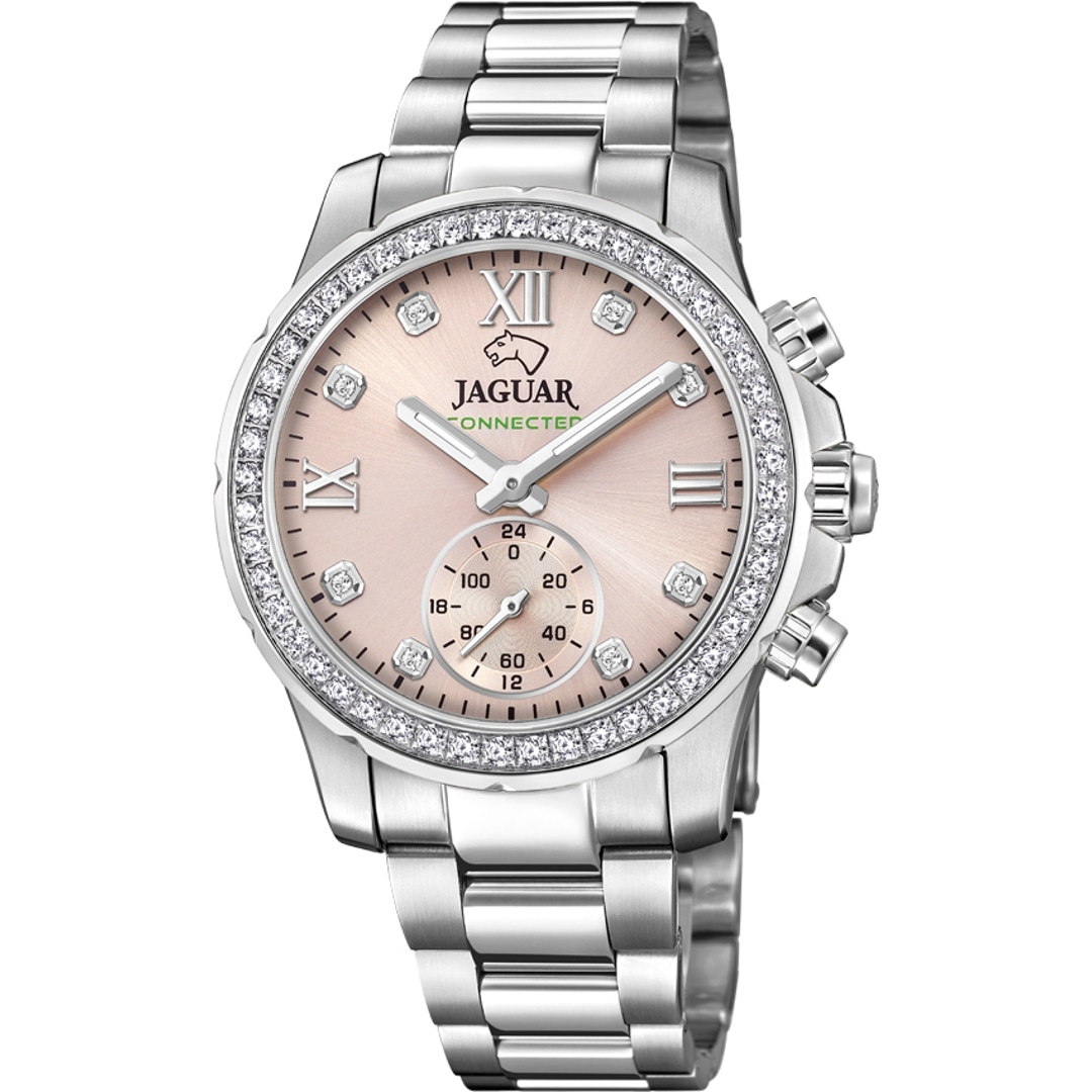 Jaguar Connected Lady Silbrig / Rosa 37mm