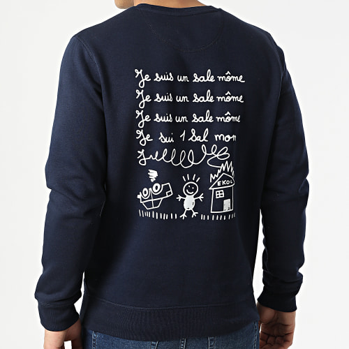Sweat Crewneck Punition Bleu Marine Blanc