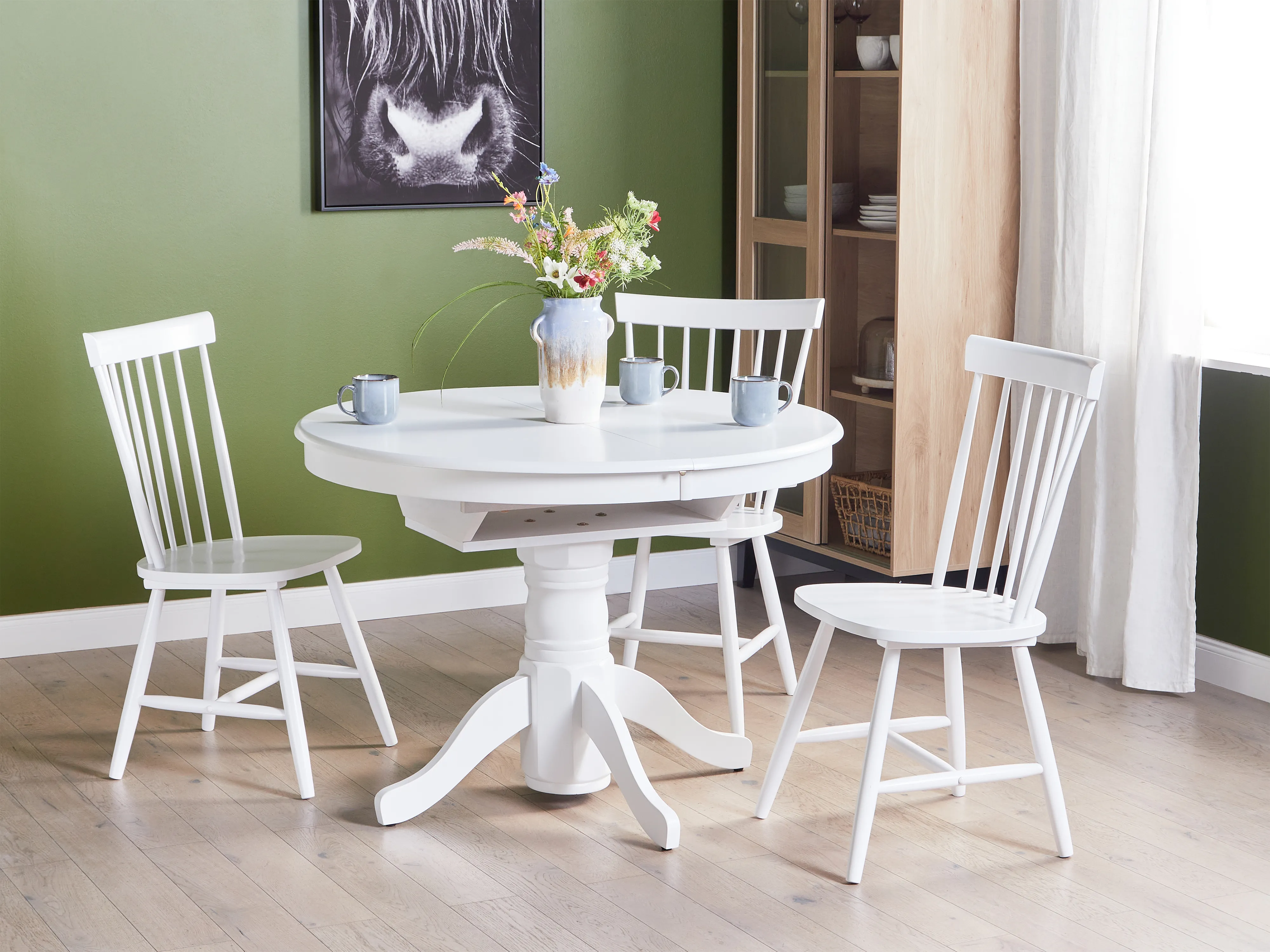 Eettafel uitschuifbaar AKRON Wit 106 cm 106/150 cm