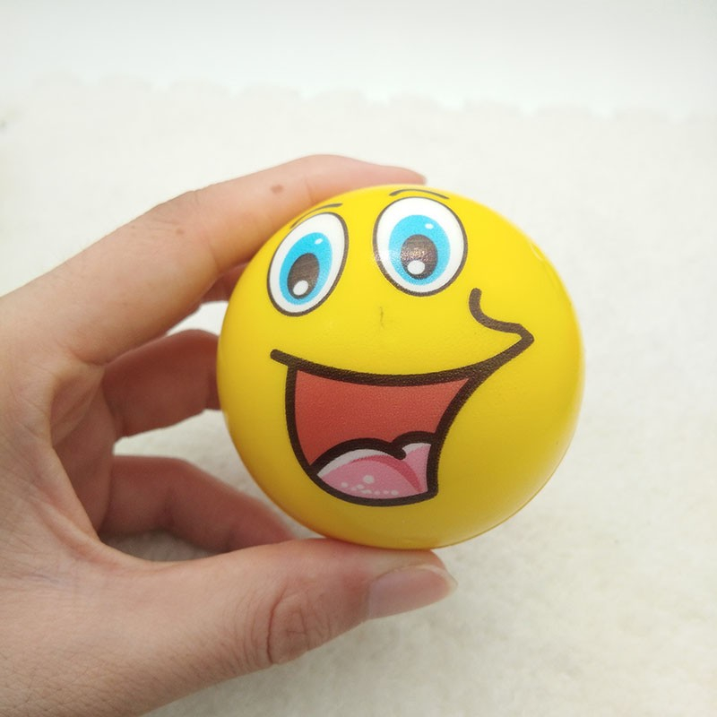 (12er Set) Ø6cm Anti Stress Schaumstoff Bälle Emoji Knautschbälle Fidget Spiel - Bunt