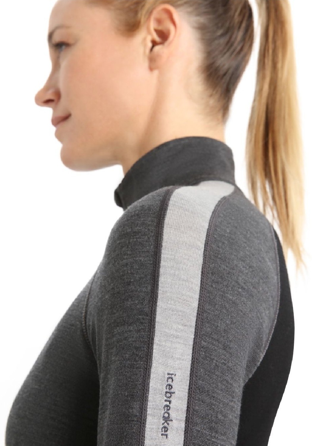 Icebreaker Damen-Half-Zip-Langarmshirt ZoneKnit™ 260 LS Half Zip Jet Heather/Black/Metro H