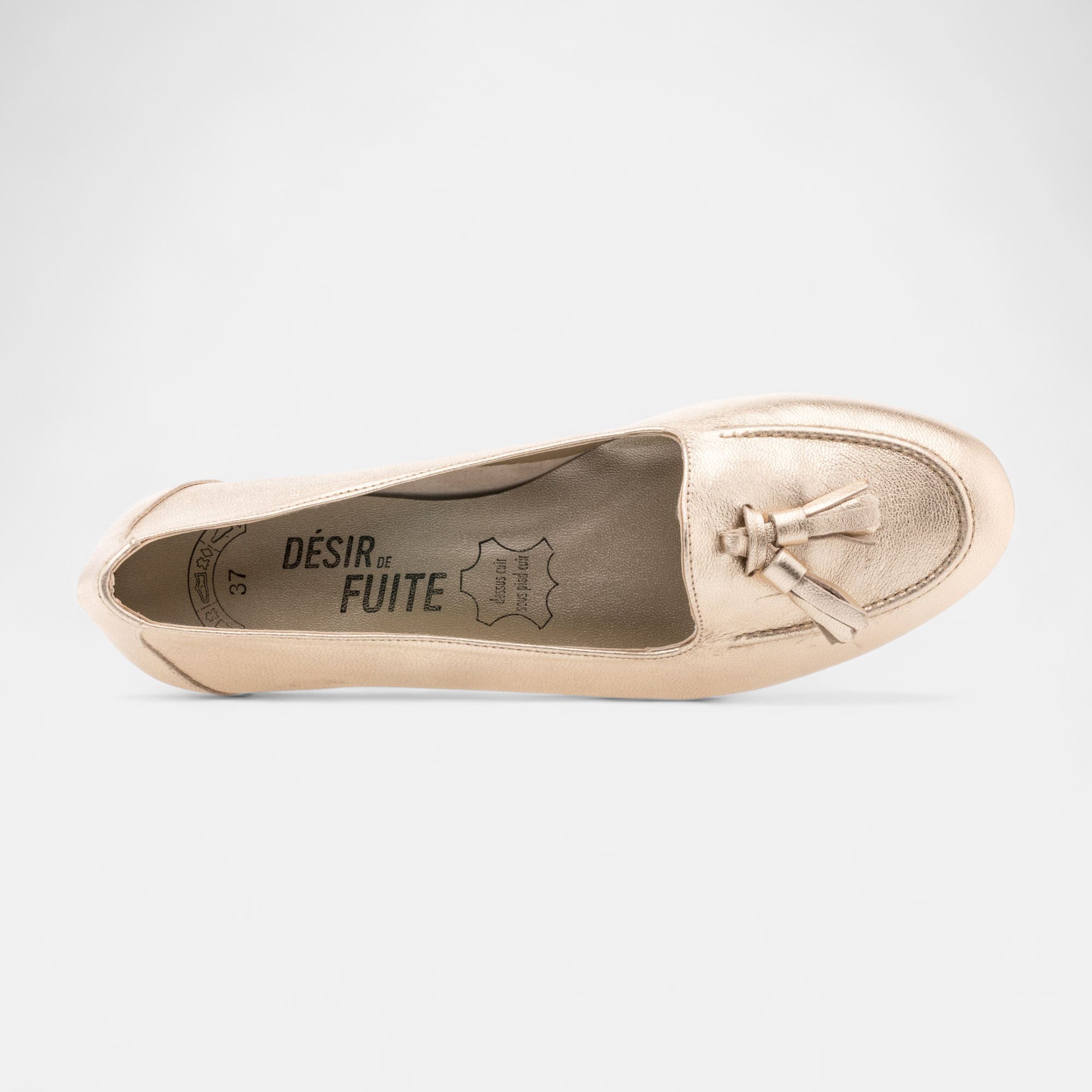 Mocassins Femme en cuir or