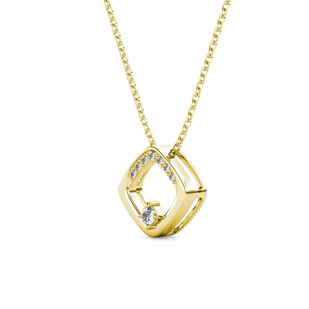 Collier Adelise - Cristal blanc - Laiton plaqué or 18 k