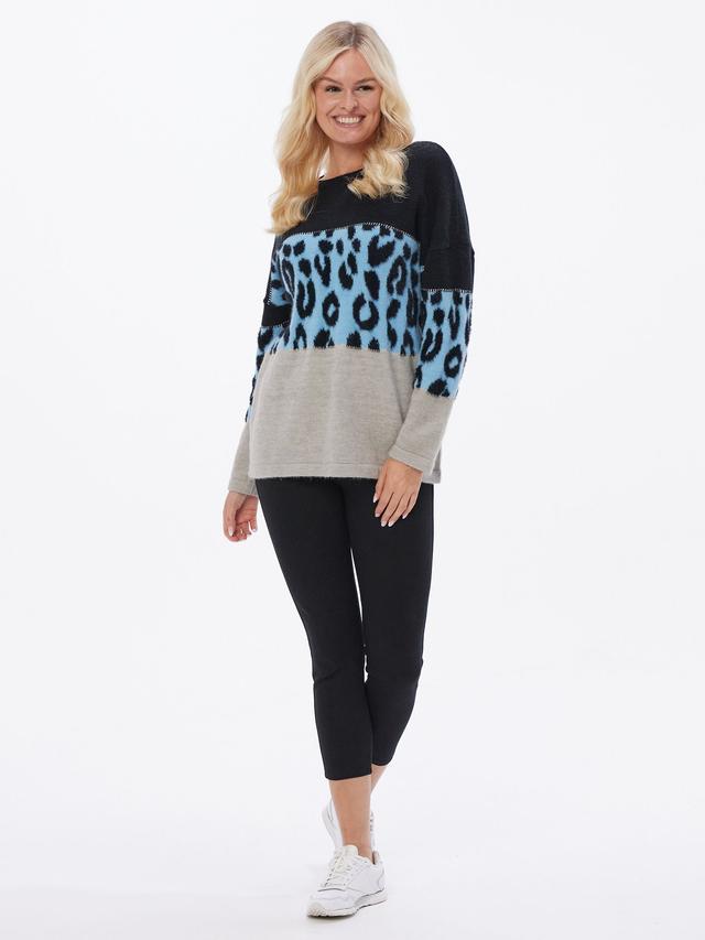 Pullover im Animal Mix