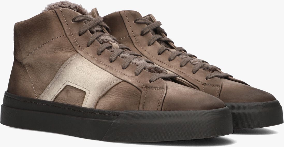 bruine santoni hoge sneakers 22131
