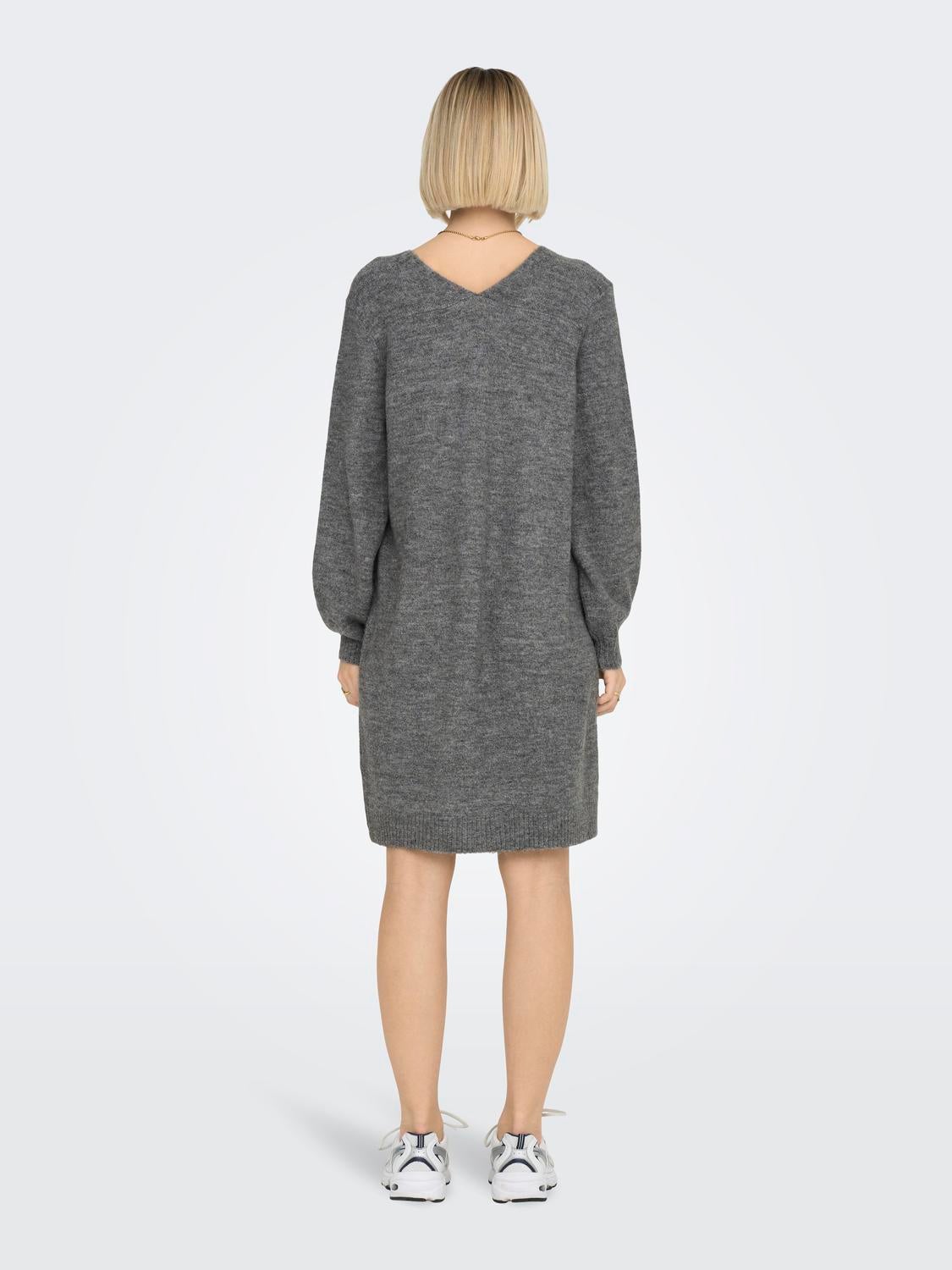JDYELANORA Langes Kleid Dark Grey Melange