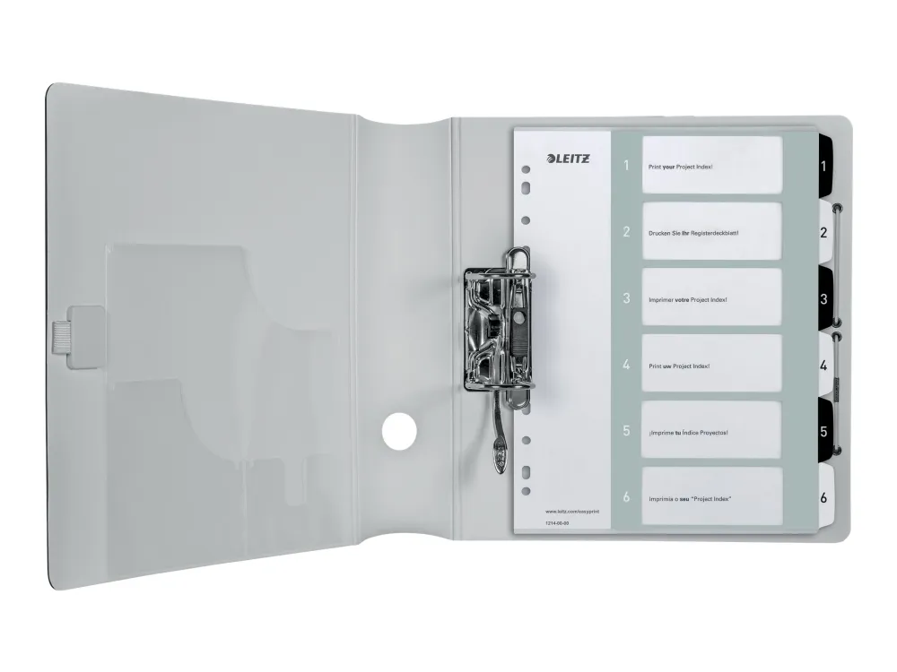 Leitz WOW Extra Wide - Deler - 6 dele - præ-trykt: 1-6 - for A4 (210 x 297 mm) - sort, hvid