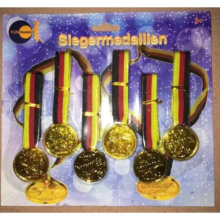 Fun Trading Siegermedallien für Kinder, Bänder in Deutschlandfarben Siegerehrung