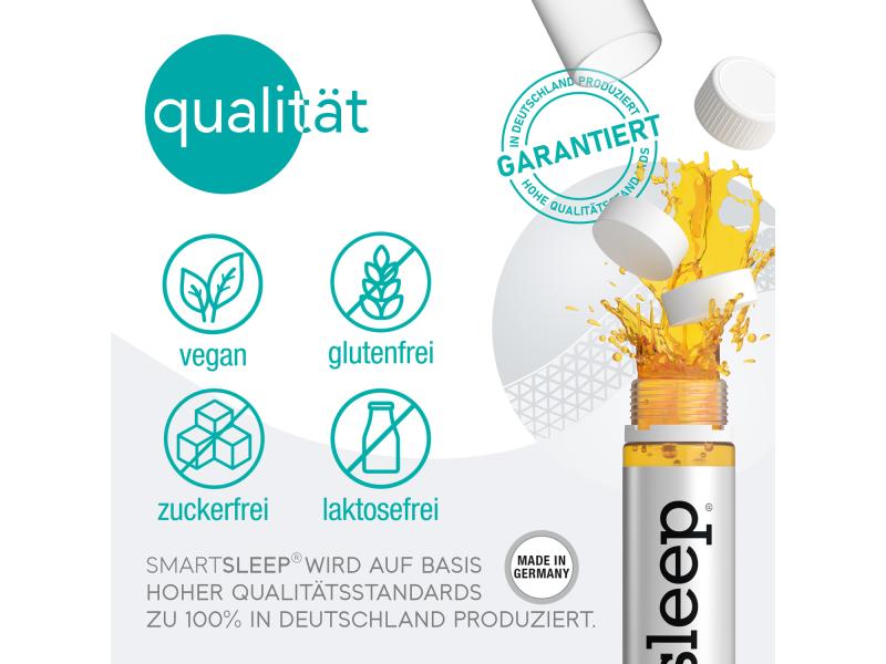 Smartsleep Original Ampullen 18 Stück mit 2 Kautabletten Veganes Nahrungsergänzungsmittel für den Schlaf