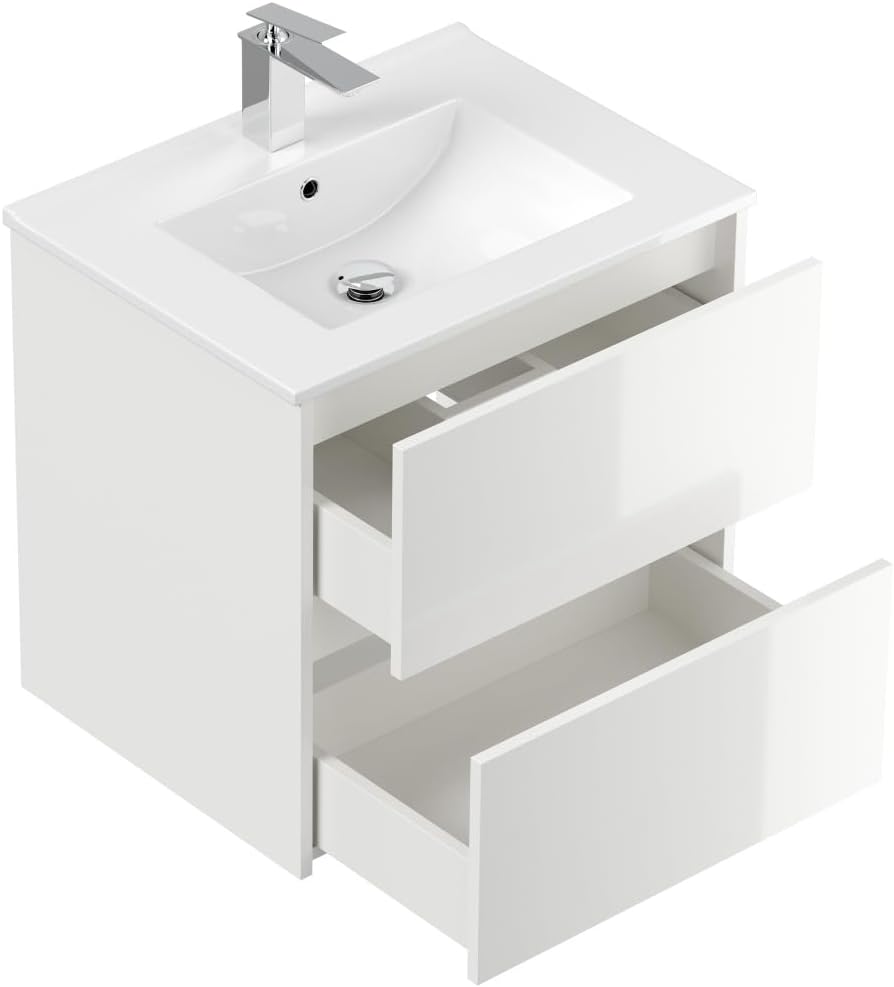 Magnolia Home Badmöbel Taifun & Waschtisch 60cm 2 Greifraum SoftClose Auszüge