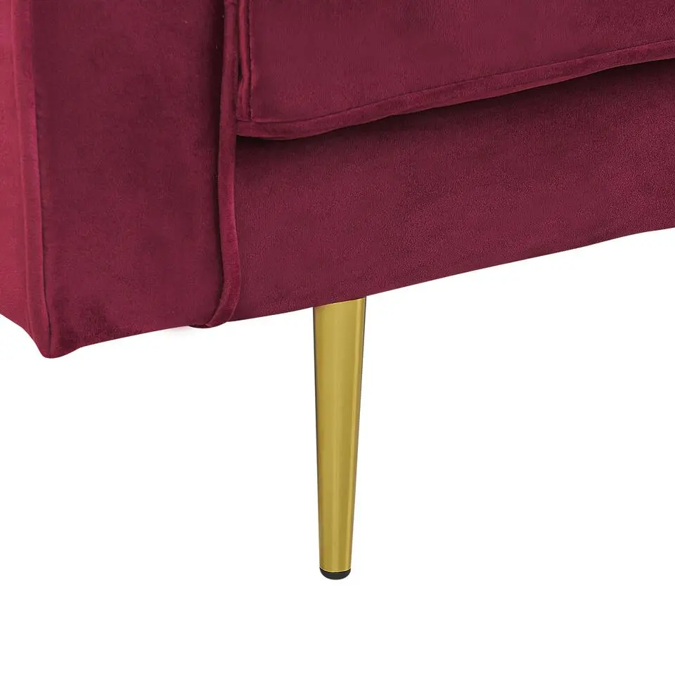 MIRAMAS - Chaise longue - Rood - Linkerzijde - Fluweel