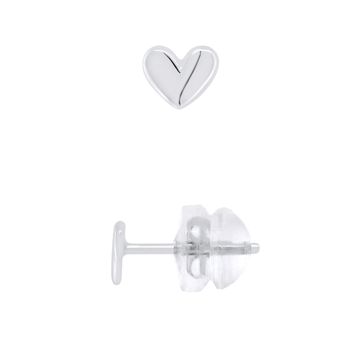 Boucles d'Oreilles COEUR - Or Blanc