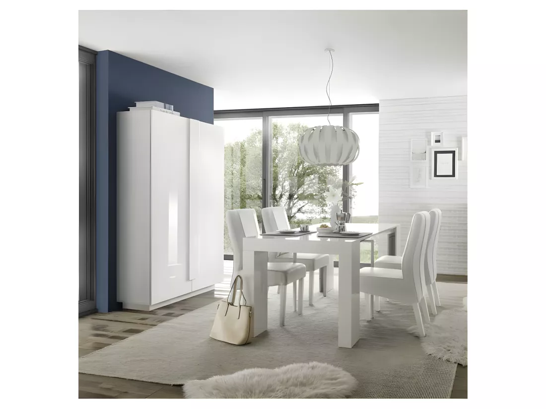 Vaisselier 2 portes Laqué Blanc brillant - STARS