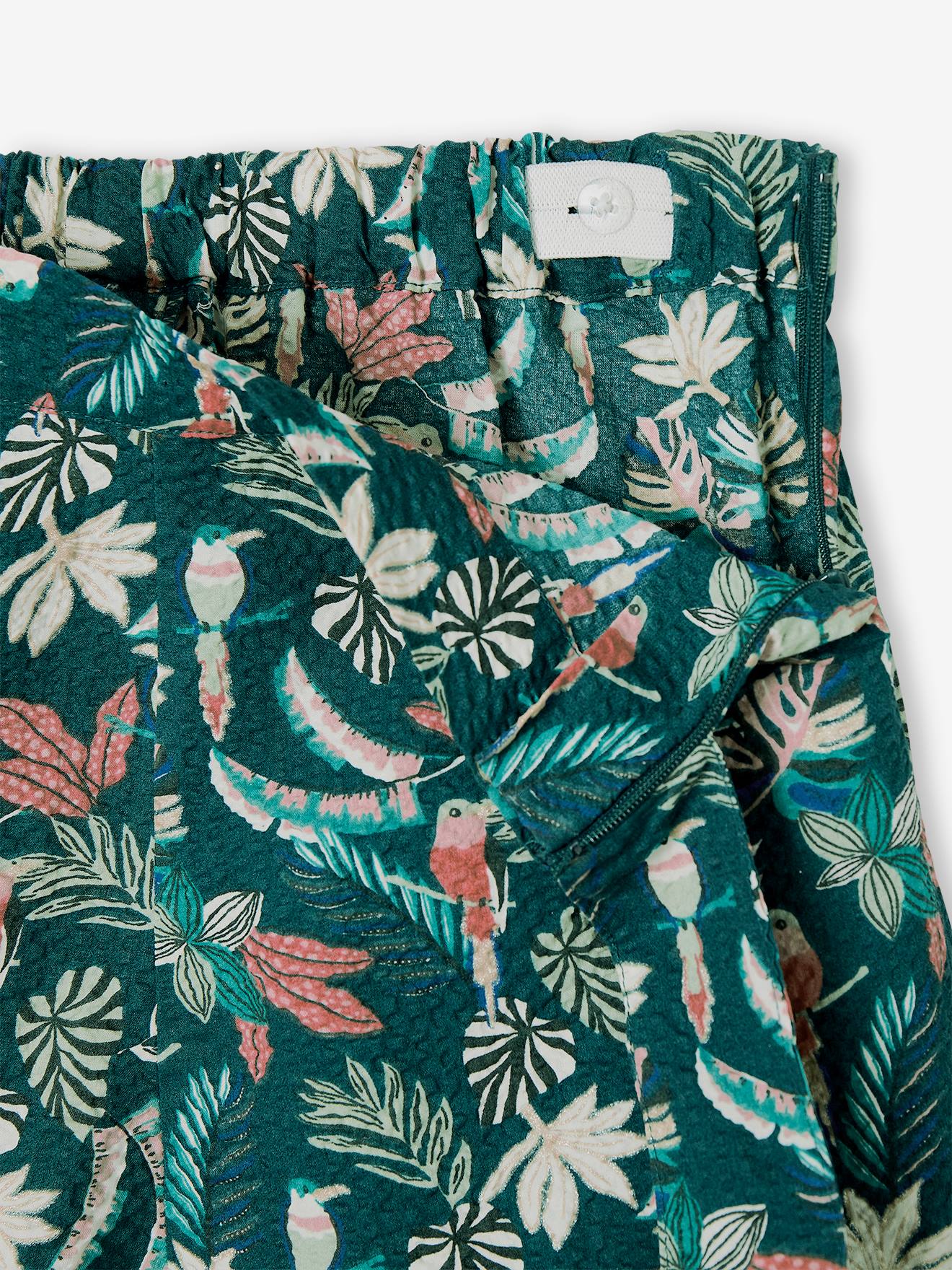 Conjunto de saia e shorts em tom cru para meninas