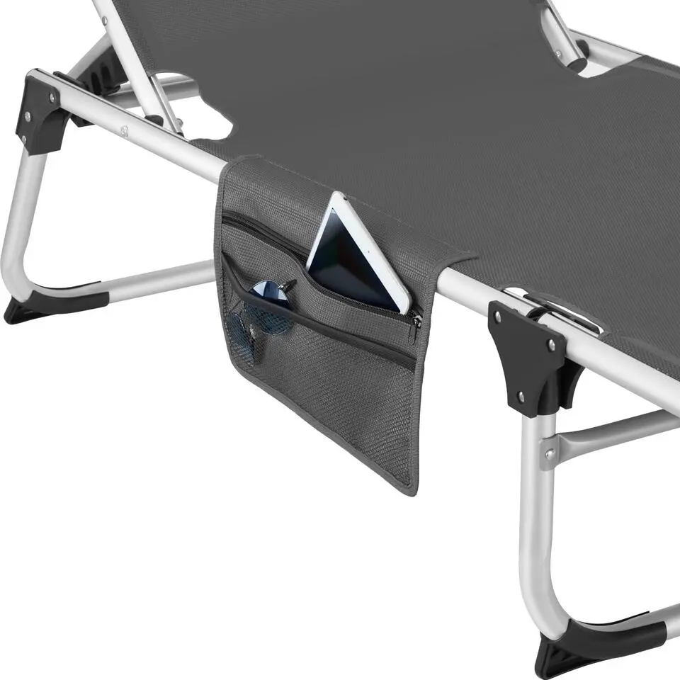 tectake Ligbed Aurelie van aluminium, 6 niveaus, Grijs