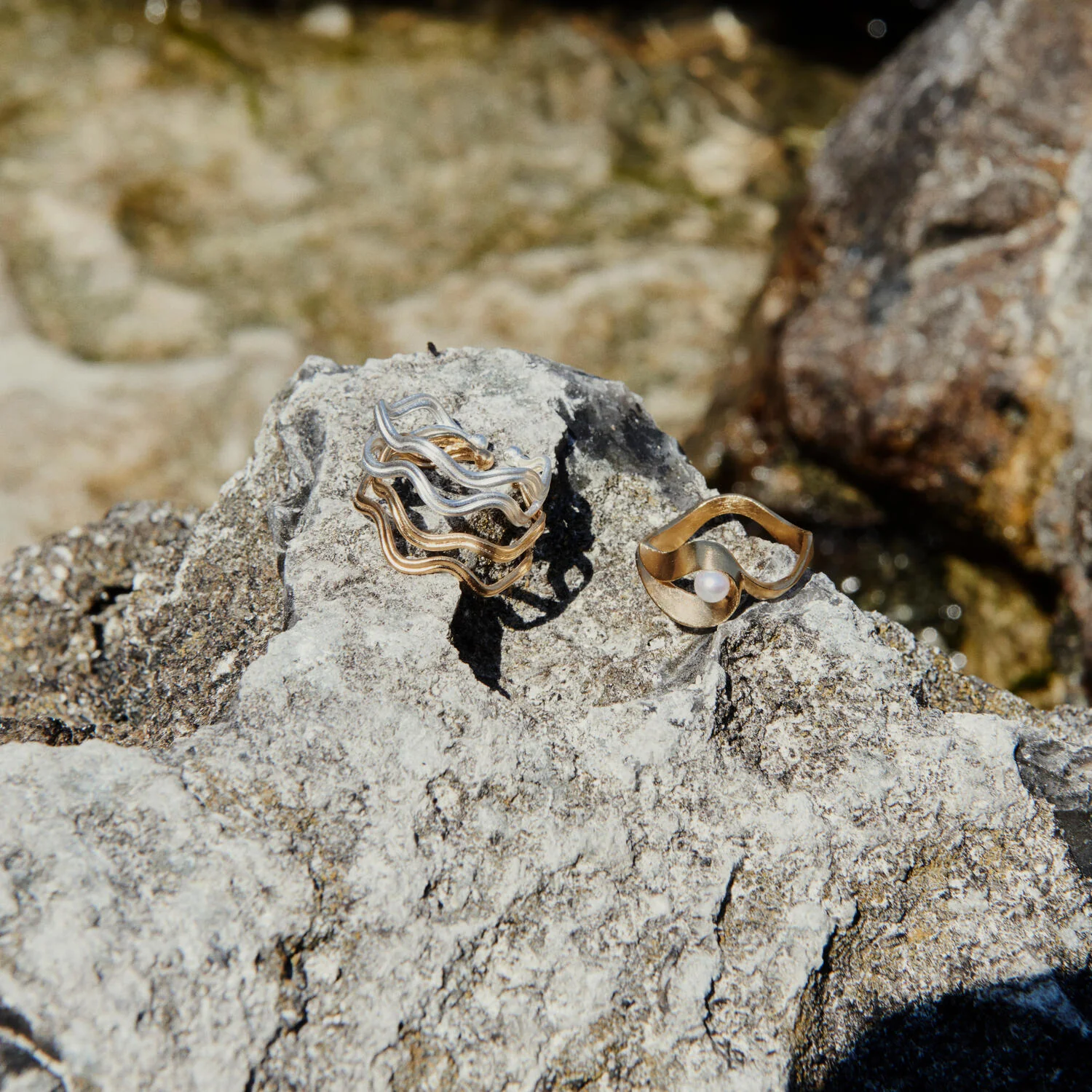 Pernille Corydon  Double Wave ring - forgyldt