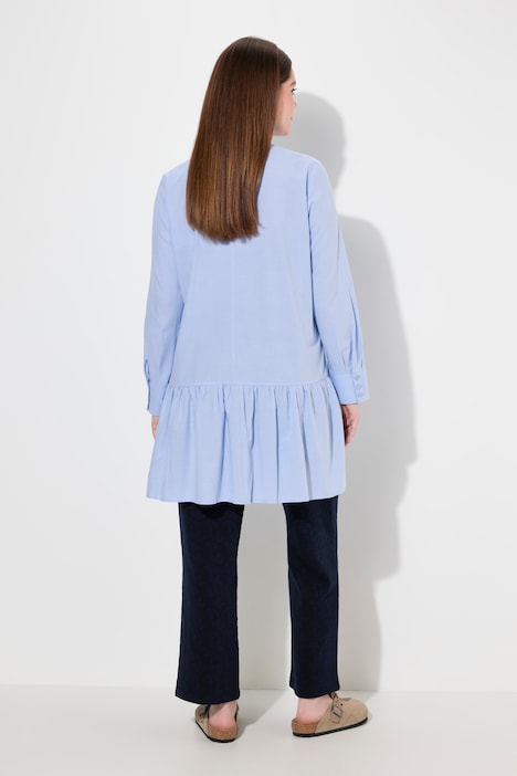 Hemdbluse, Volantsaum, Hemdkragen, Langarm, Biobaumwolle