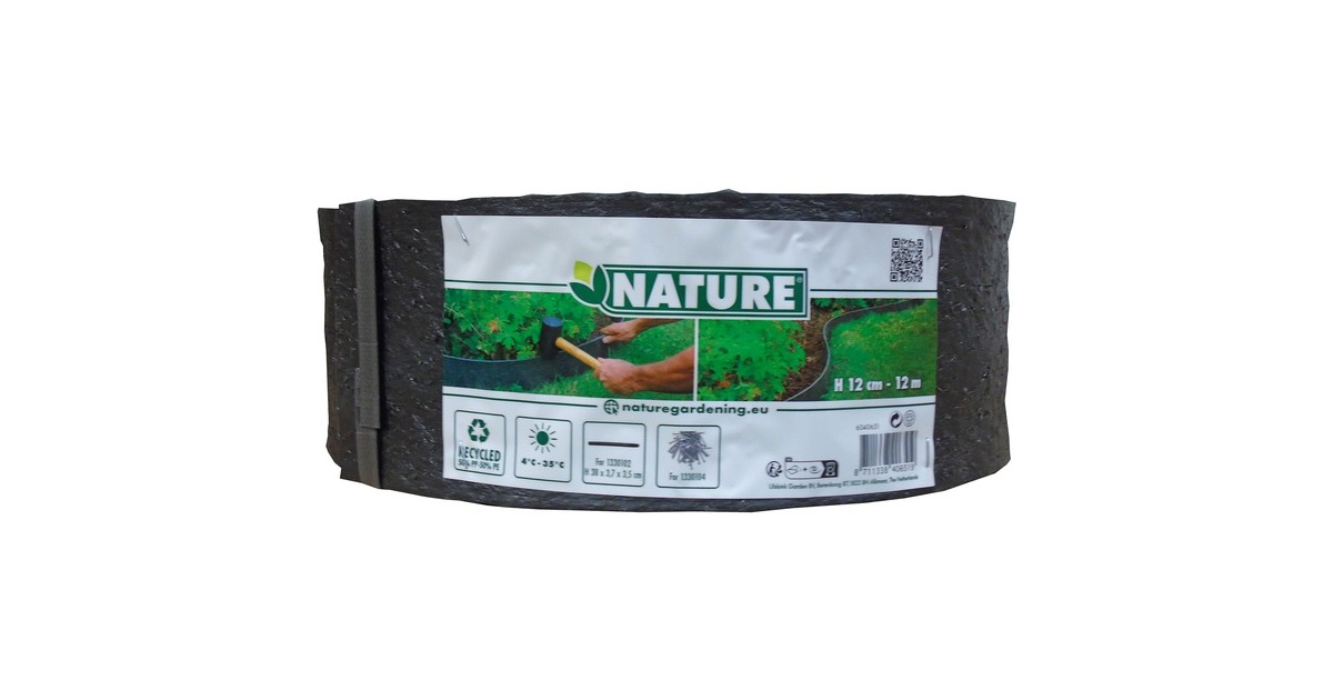 NatureBorderrand met textuur begrenzing  (Zwart, 5 mm - H 12 cm x 12 m)