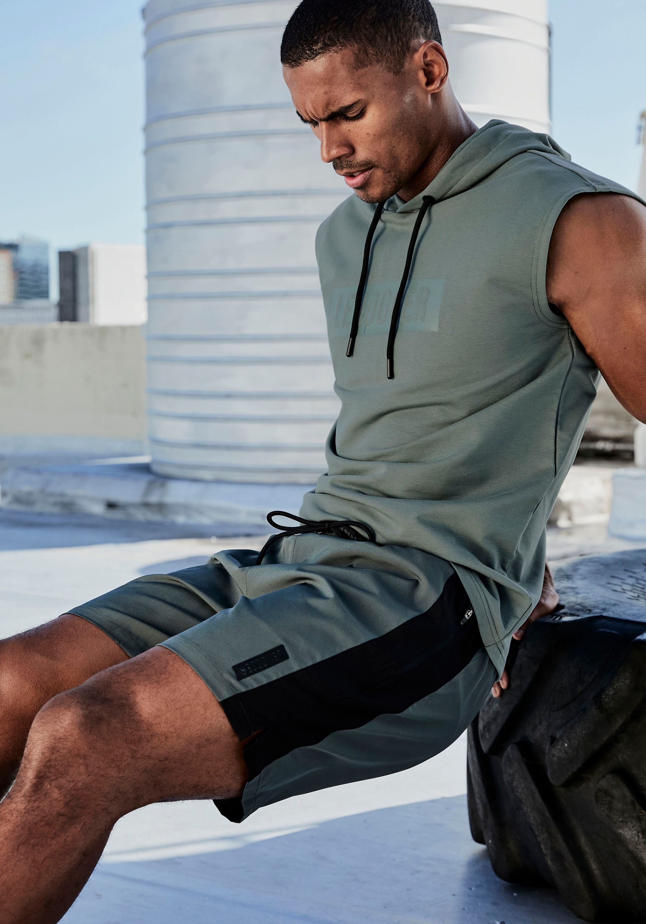 le jogger® Kapuzenpullover , mit Druck und Kordelzug