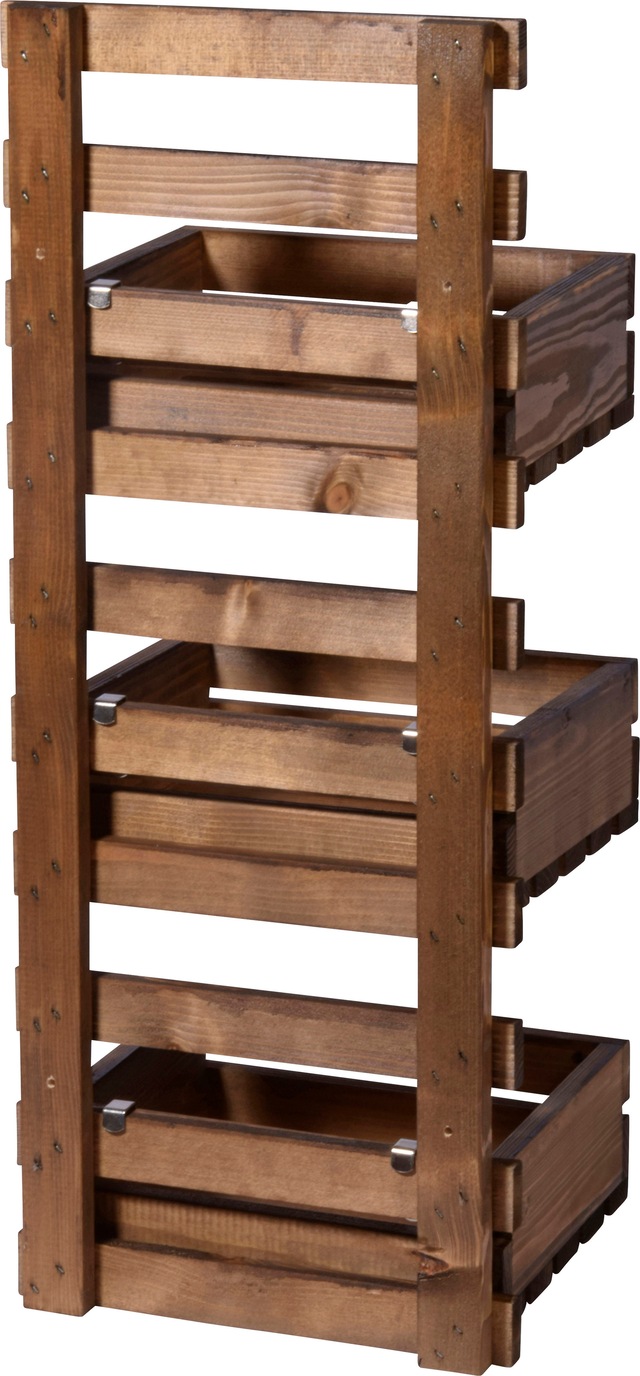 dobar Wandregal flexibles 3-stufiges Wandregal, Braun
