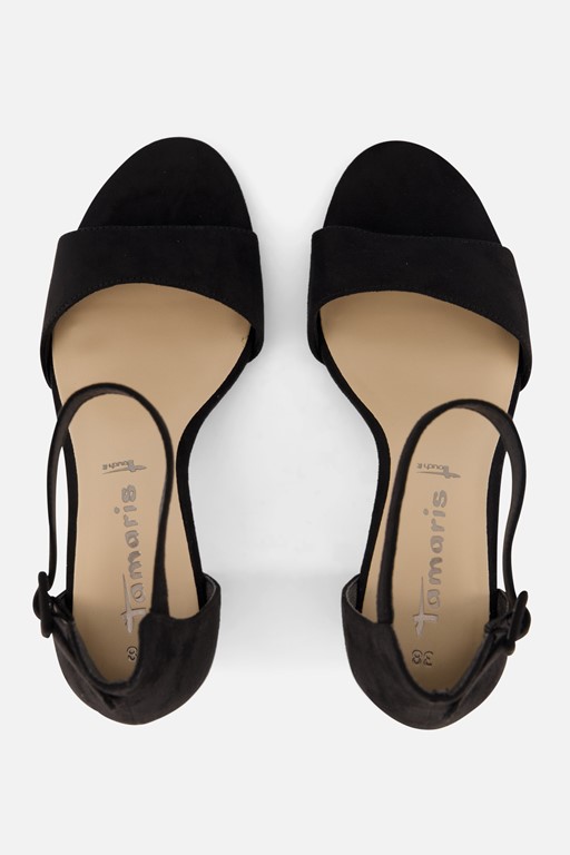 Tamaris Sandalen met hak zwart Textiel