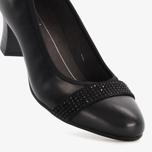 Softline dames pumps zwart met strass steentjes