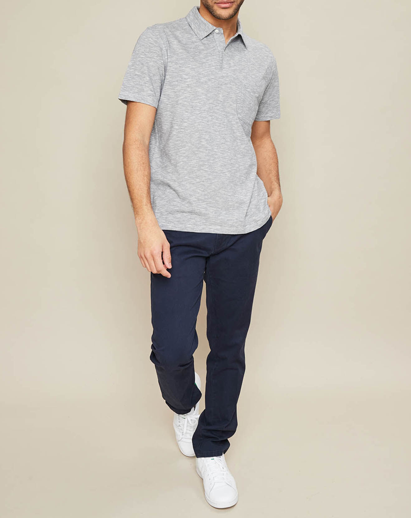 Hartford Polo rayé indigo/blanc