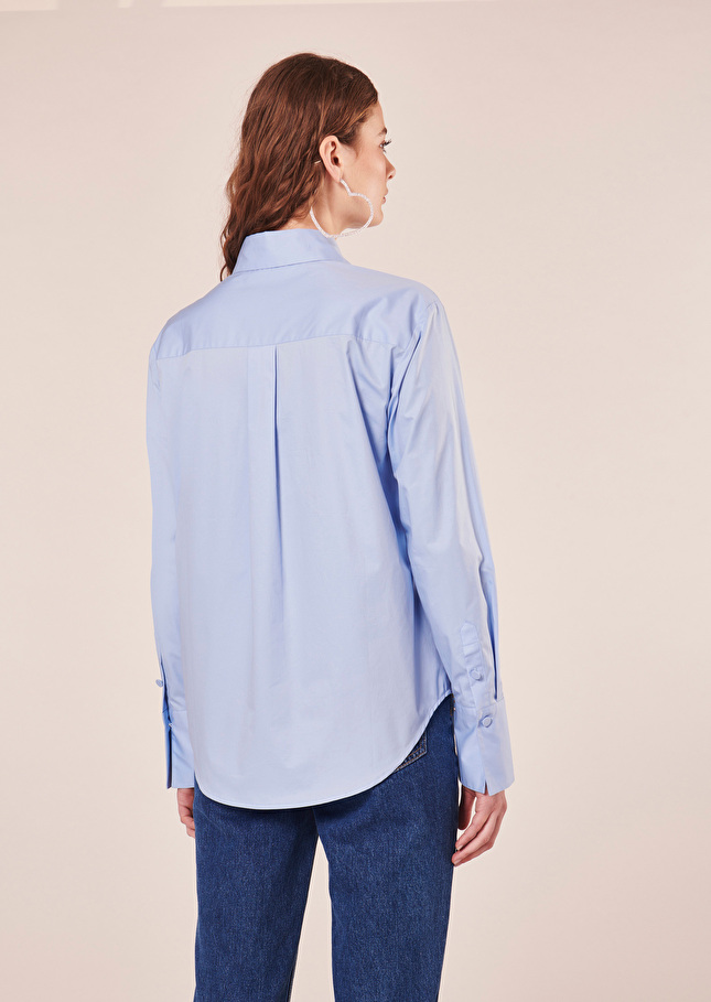 Chemise Clarencebleu ciel en popeline