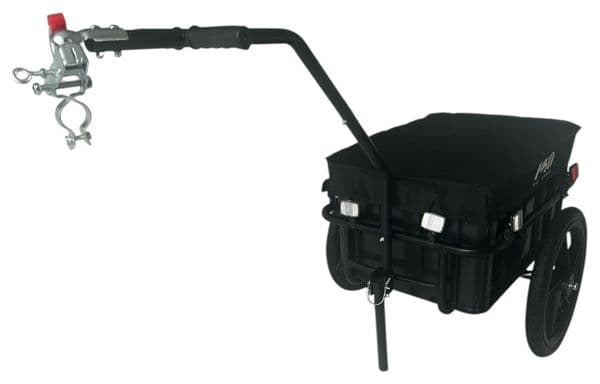 Remorque vélo 70L Bagages Remorque vélo avec caisse Trolley   Réflecteurs - Noir