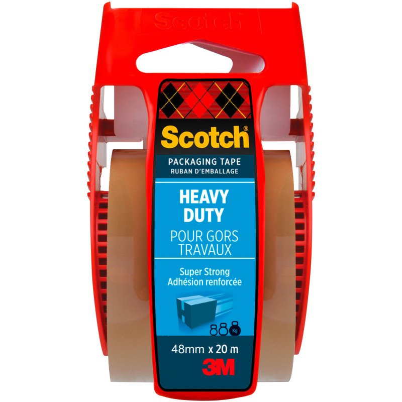 Ruban adhésif d'emballage Scotch, Polypropylène brun, extra-résistant, 48 mm x 20 m