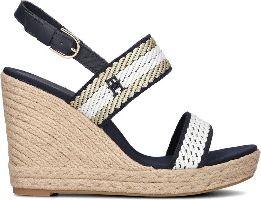 Tommy Hilfiger Blauwe Sandalen Golden Webbing