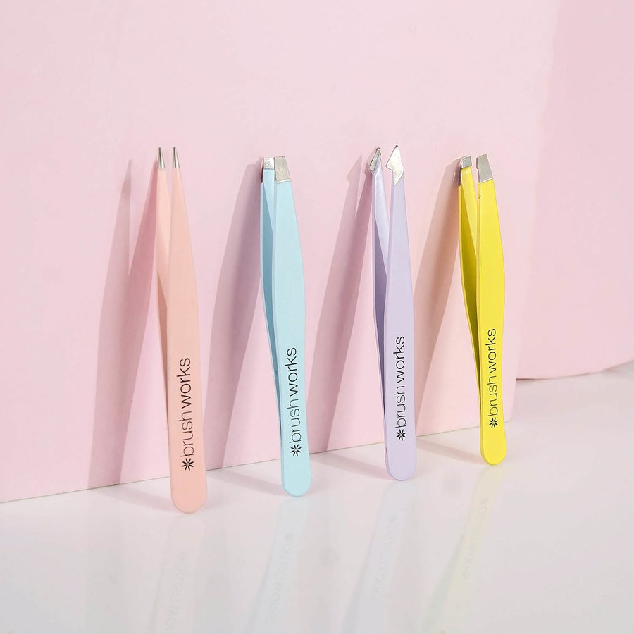 Brushworks HD Combination Tweezer Set Pastel