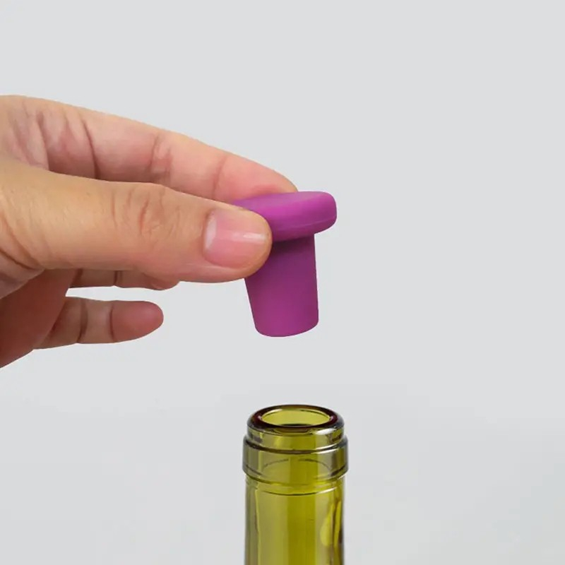 (10er Set) Ø34mm Silikon Flaschen Verschluss Wiederverwendbarer Deckel Stopper  für Wein / Whiskey / Champagner - Assortiert