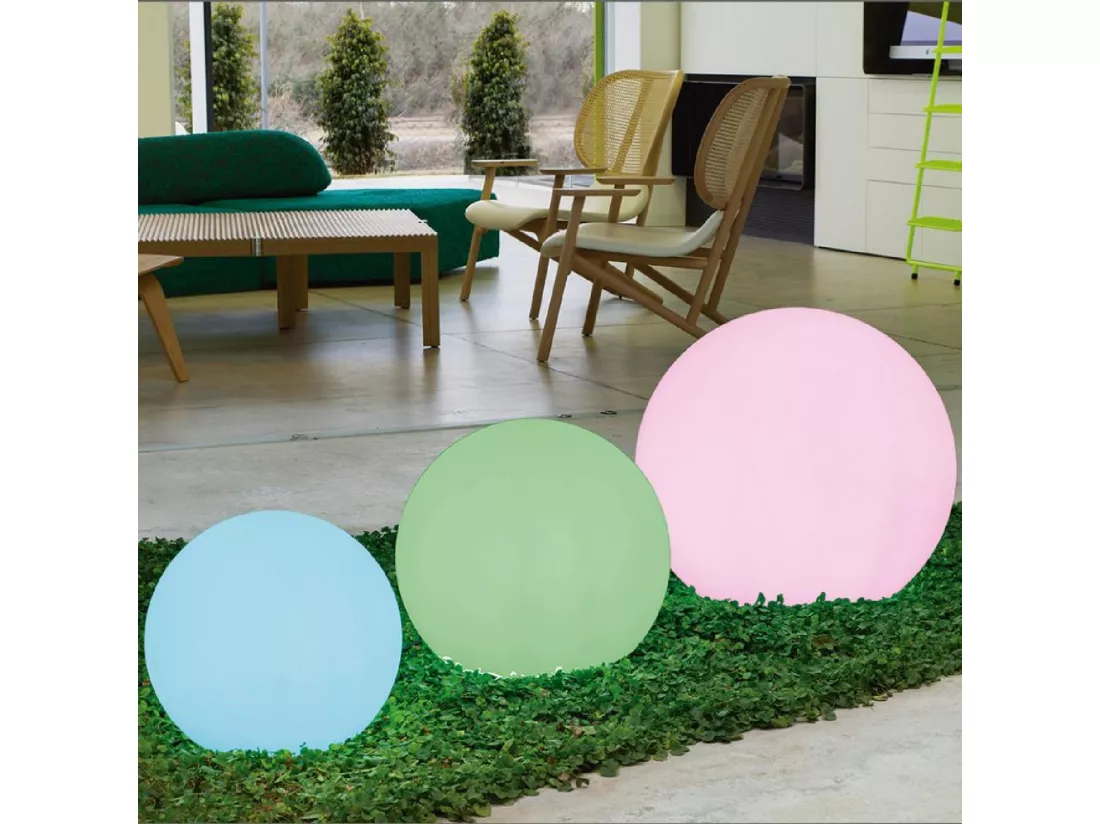 Boule lumineuse extérieure Buly 50 cm Recharge solaire + batterie rechargeable