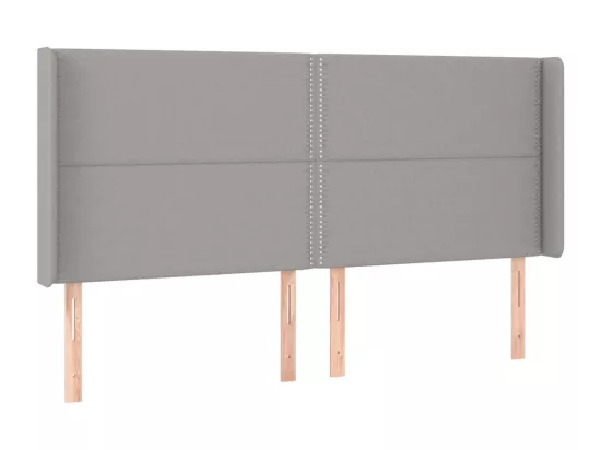 Sommier tapissier matelas et LED Gris clair 160x200 cm Tissu