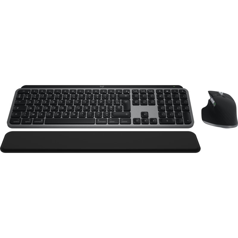 Logitech Master MX Keys S Combo for Mac clavier Souris incluse maison/bureau RF sans fil + Bluetooth AZERTY Français Aluminium, Noir