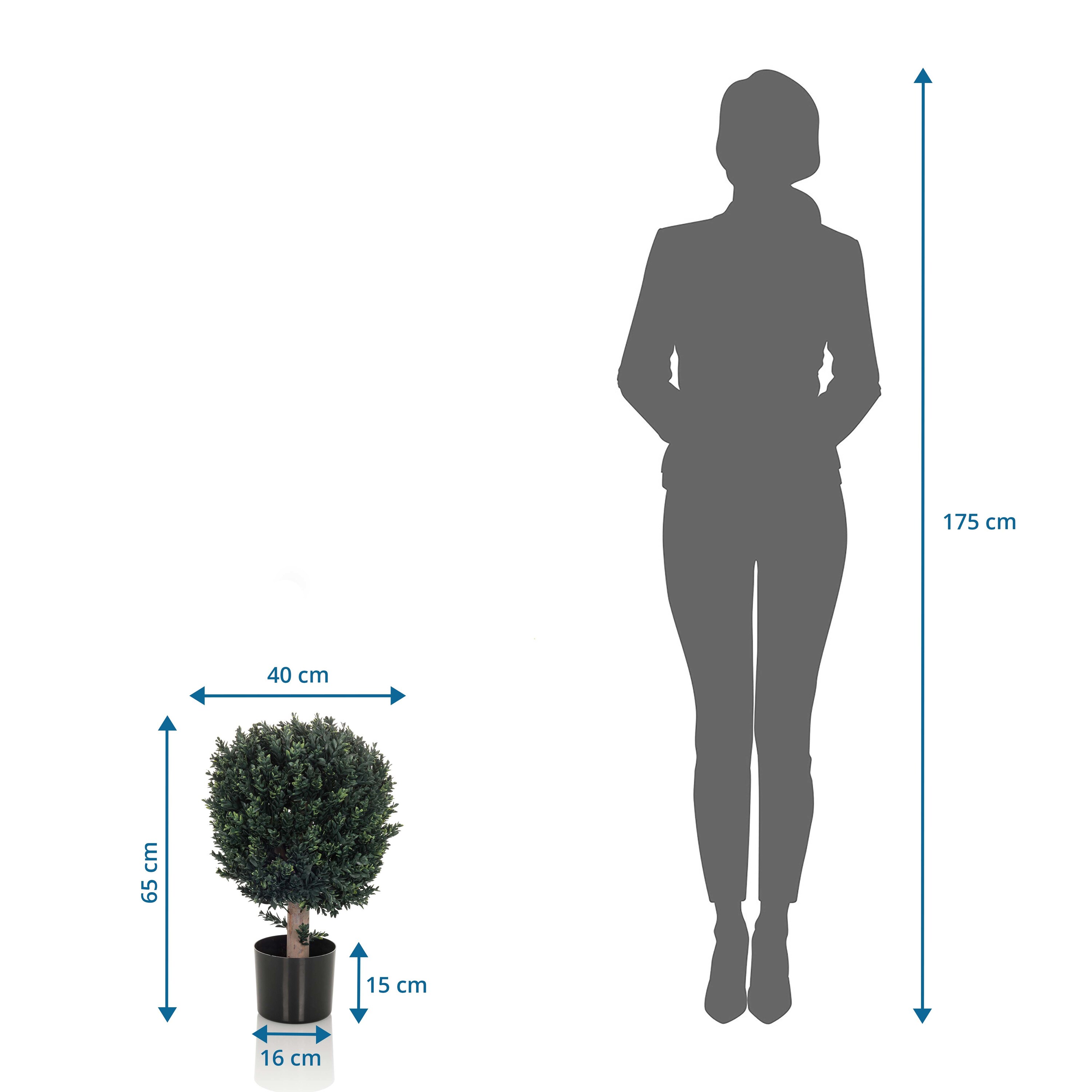 Kunstpflanze BUXUS Kunststoff hjh OFFICE