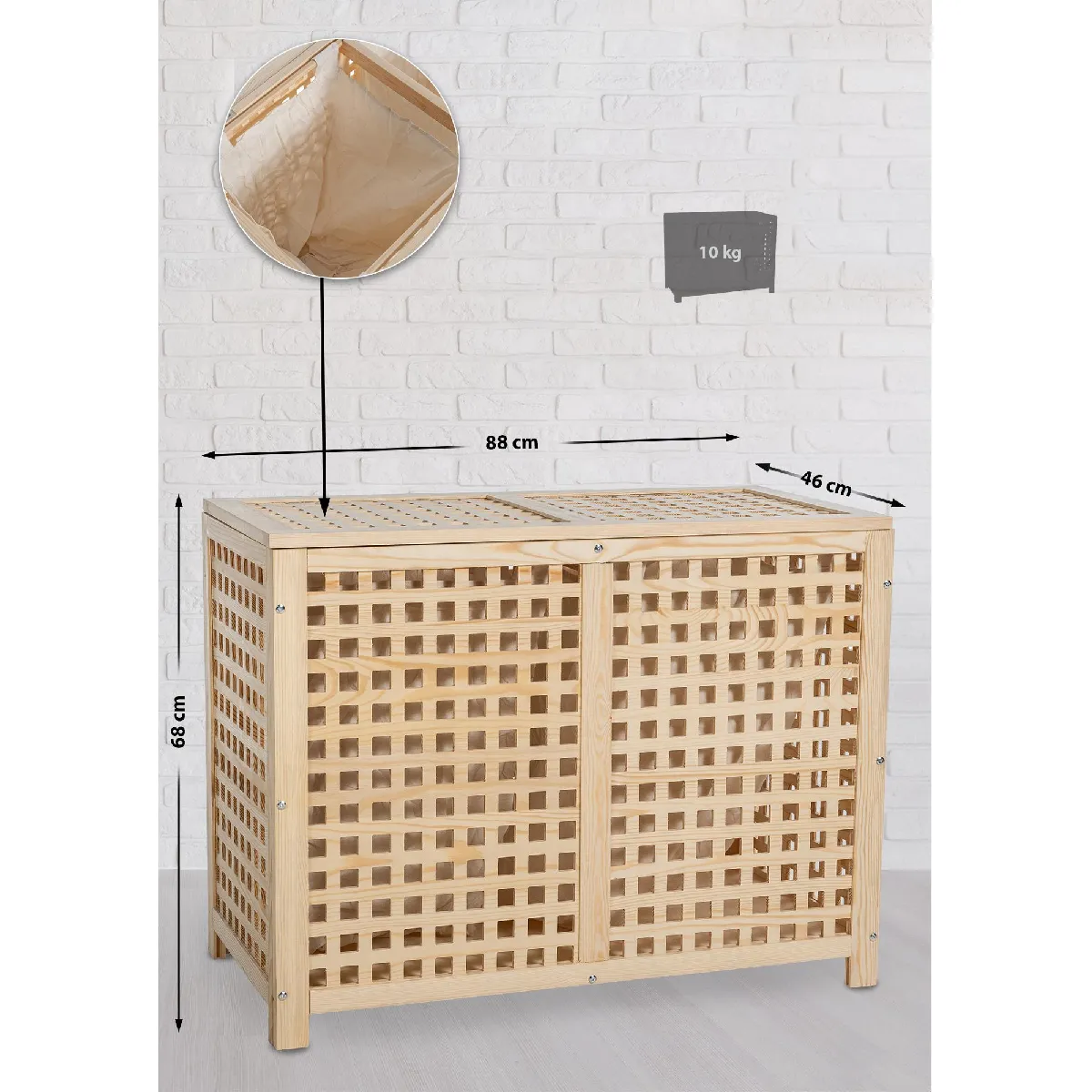 Decoshop26 Panier à linge bois nature