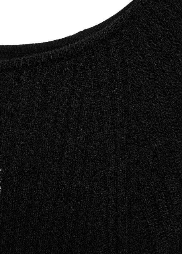 MANGO Ribbed knit dress Black