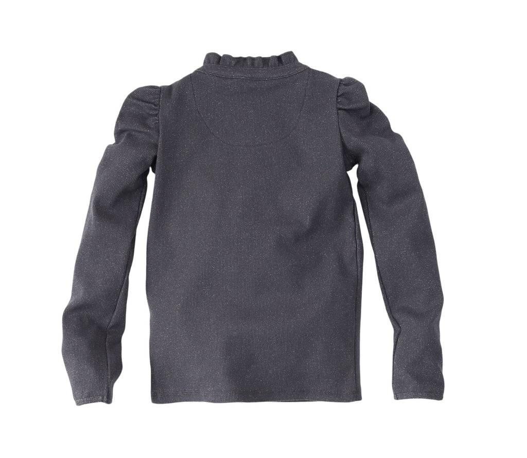 Z8 longsleeve Ymke met ruches en glittersdonkerblauw